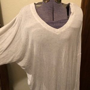 Cabi oatmeal color v neck long sleeve t shirt